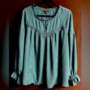 Zac & Rachel Mauve Blouse XL Long Sleeve